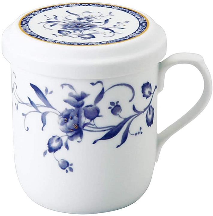 【日本代購】NARUMI 鳴海製陶 帶蓋馬克杯 Perene Blue 290 立方厘米 帶濾茶器 支援微波爐加熱 日本製