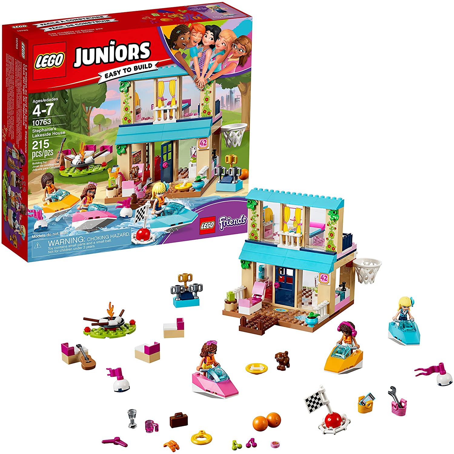 【折300+10%回饋】LEGO Juniors Stephanie's Lakeside House 10763 Building Kit (215 Piece), Multicolor