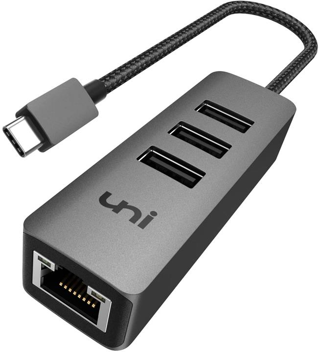 日本代購 Uni Usb Type C有線lan轉換適配器4合1乙太網集線器支援c型lan 太空灰 好物聯網 Rakuten樂天市場