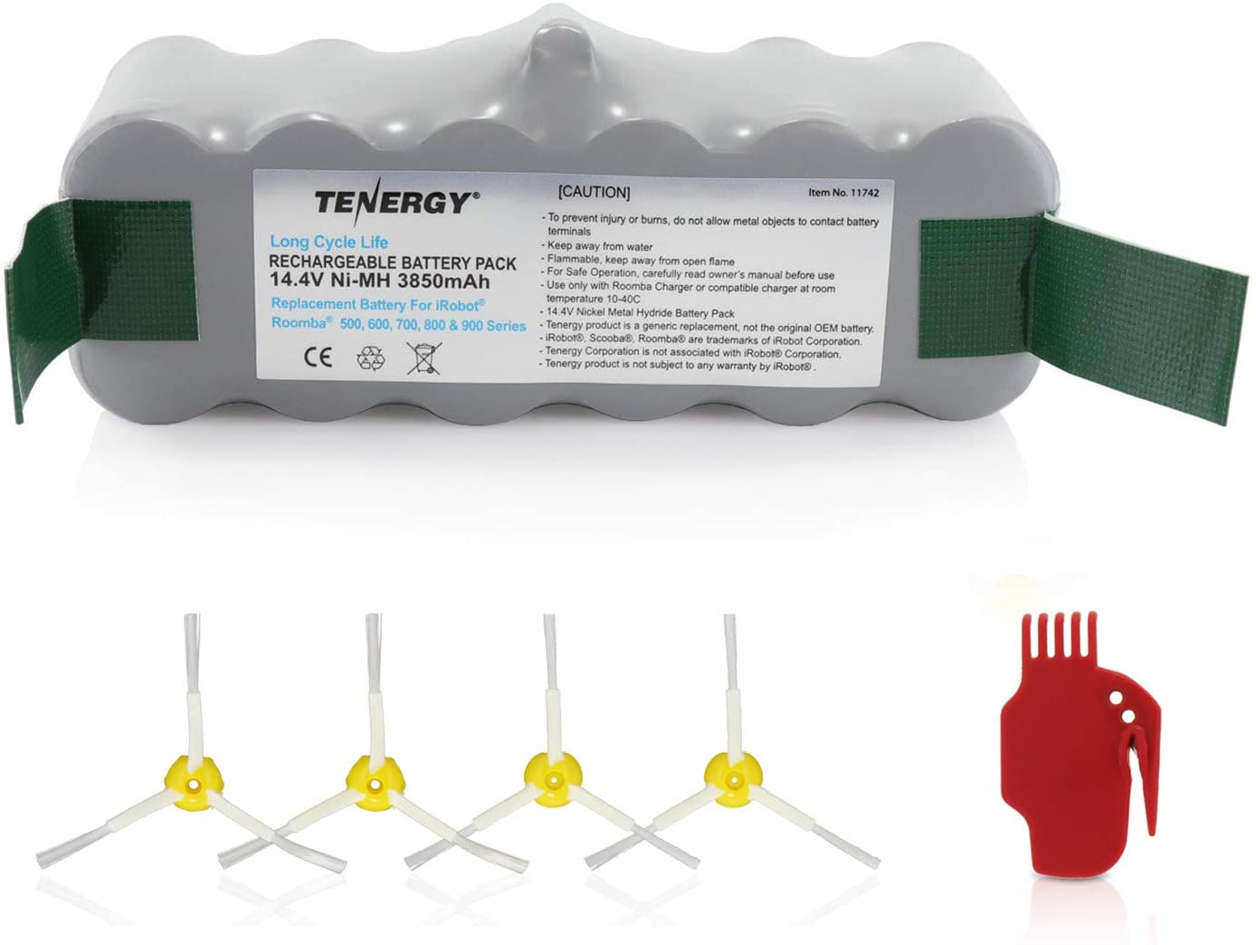 【美國代購】Tenergy 新型延長壽命 1000 次循環 14.4V 3850mAh 鎳氫電池 適用於 iRobot 900 800 700 600 500 系列