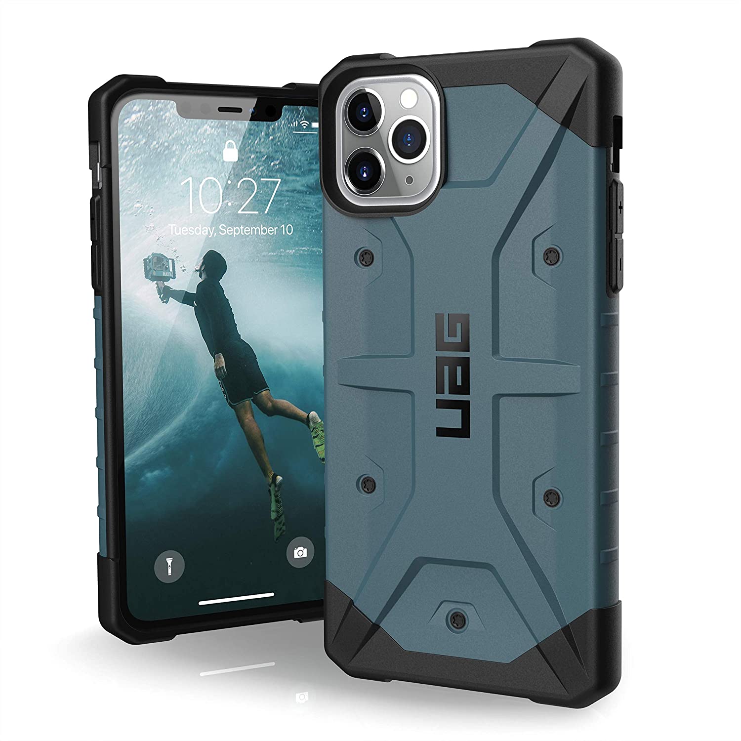 【美國代購】UAG iPhone 11 Pro Max [6.5 英寸] 探路者羽毛輕 耐用軍用跌落測試保護套 石板