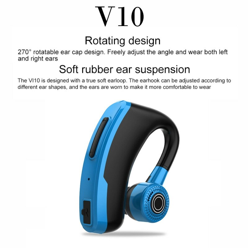 V10藍芽耳機掛耳入耳式帶充電倉5.0 新款快充CSR晶片待機長V9