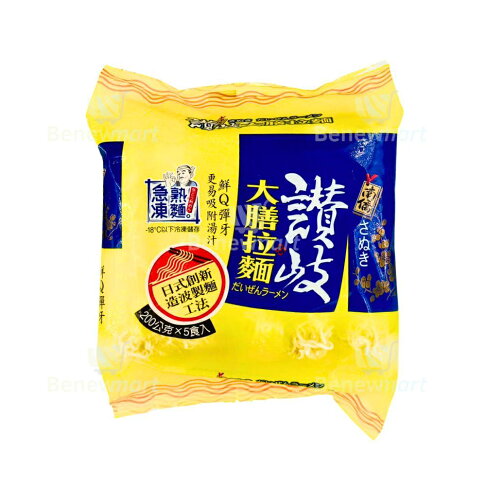 南僑冷凍讚岐大膳拉麵(造波製麵工法)【每片200公克*5入*每包1公斤】《大欣亨》B222042 0