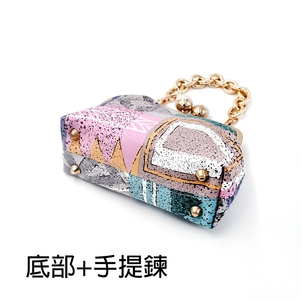 Miranda Handmadex覓品竹北手作店-手提斜背口金包-幾何圖案 3