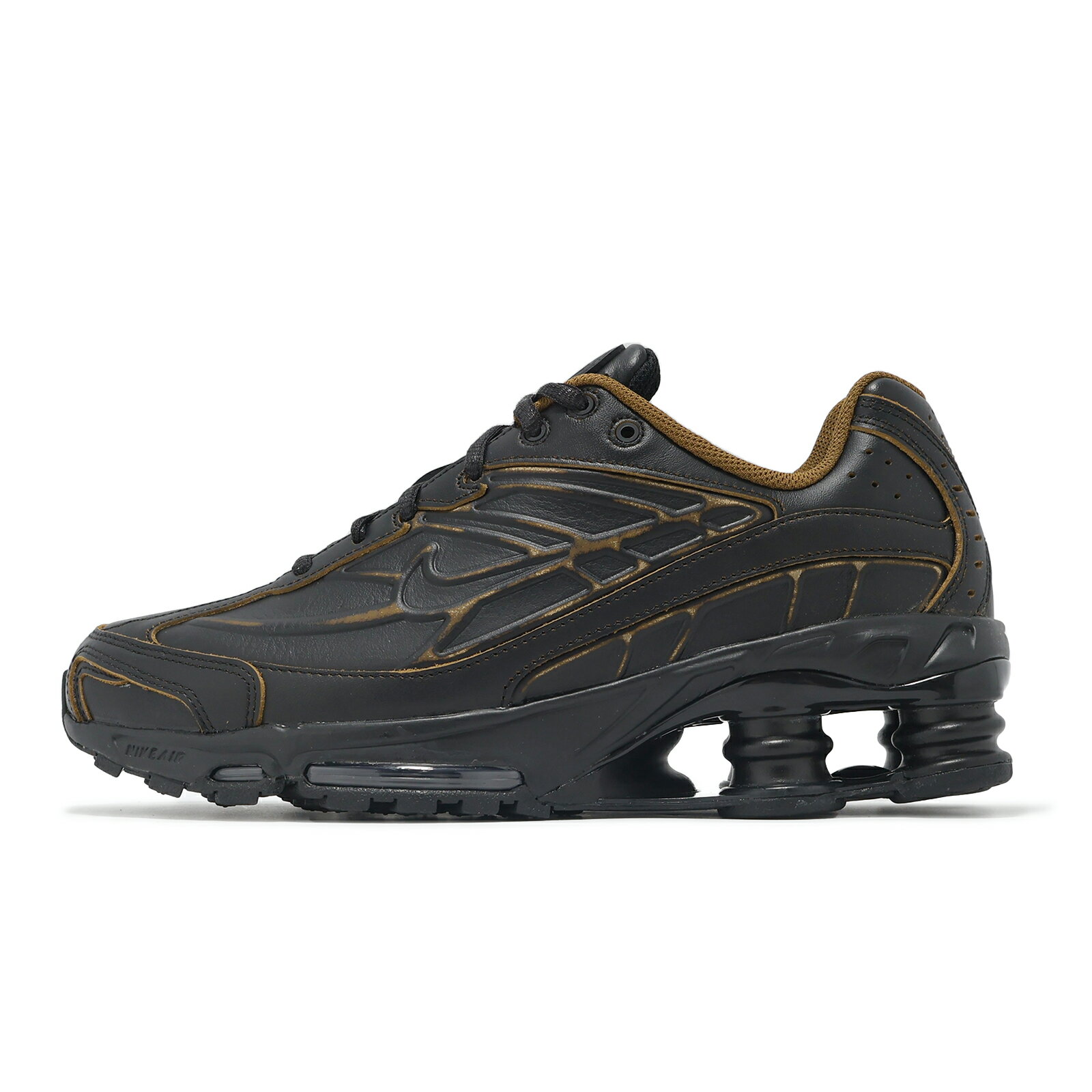 Nike 休閒鞋 Shox Ride 2 PRM 男鞋 黑 真皮 緩衝 支撐 復古 彈簧鞋 HV4447-010