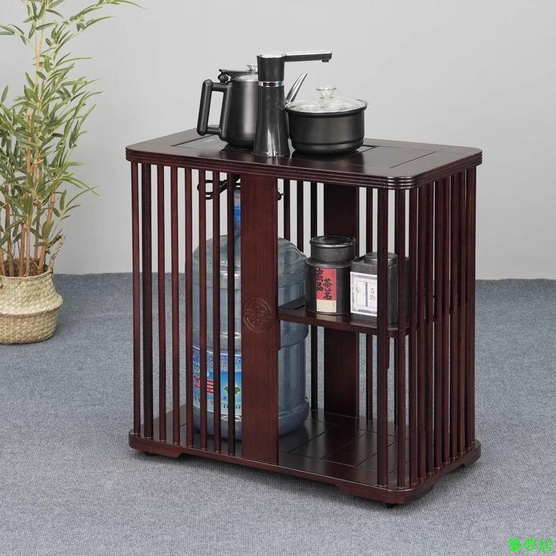 免運 【開立發票】茶水櫃 收納櫃 茶車實木茶幾可移動沙發邊幾側邊櫃迷你陽臺小茶桌燒水壺一體泡茶臺桌