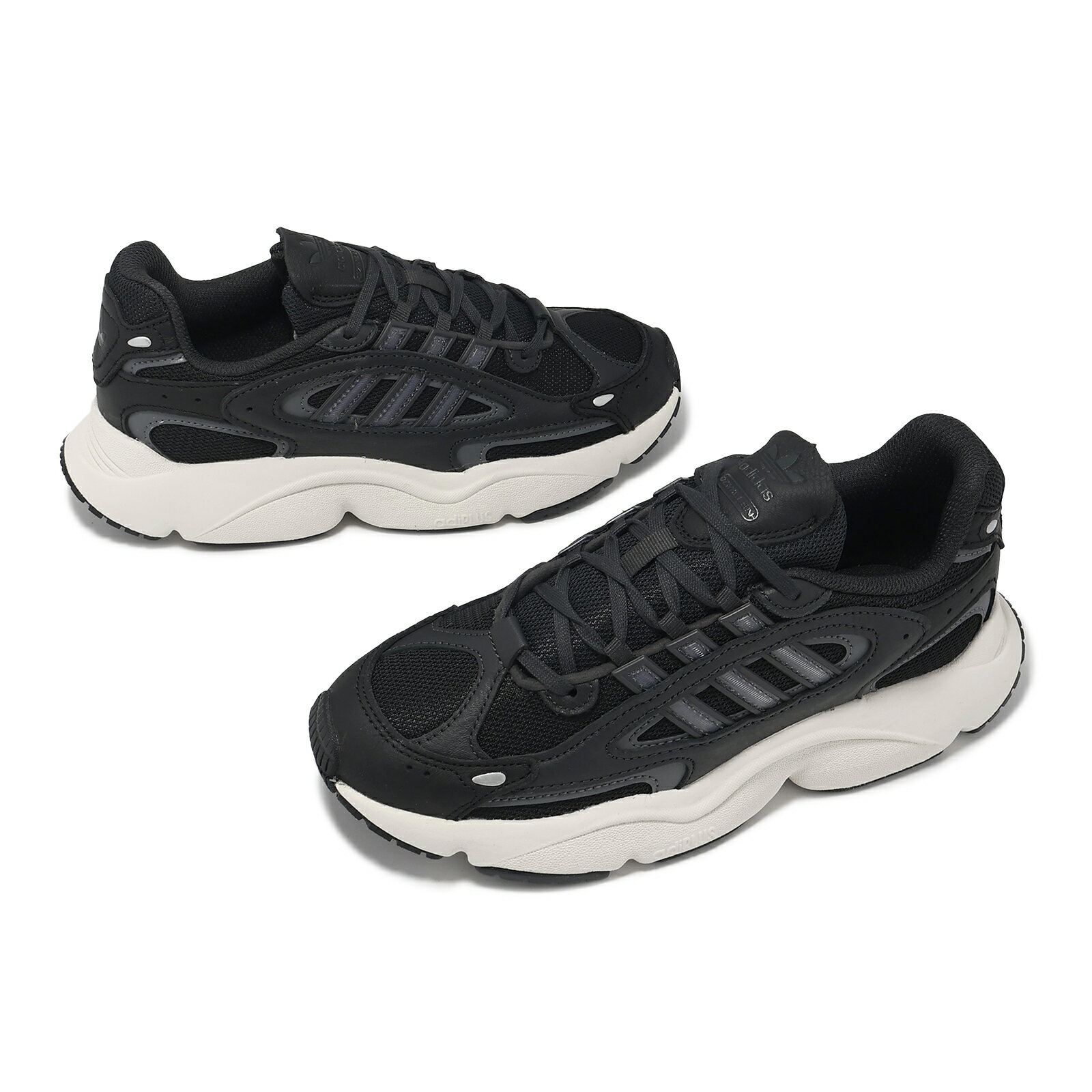 adidas 休閒鞋 OZMILLEN 男鞋 女鞋 黑 白 皮革 網布 緩衝 情侶鞋 愛迪達 ID5831 5