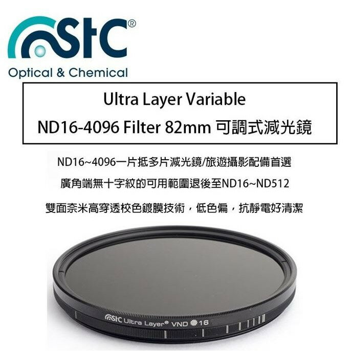 【eYe攝影】 STC Ultra Layer Varable ND16-409 Filter 82mm可調式 減光鏡