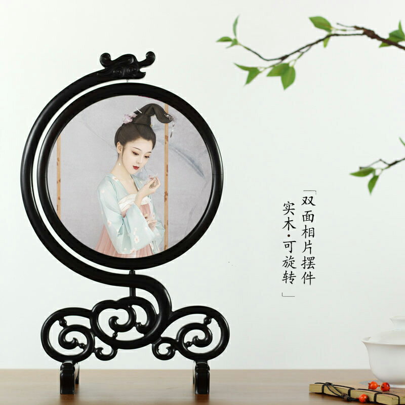 照片定制 中國風古典擺件  新中式古風寫真擺臺 送客戶生日禮品