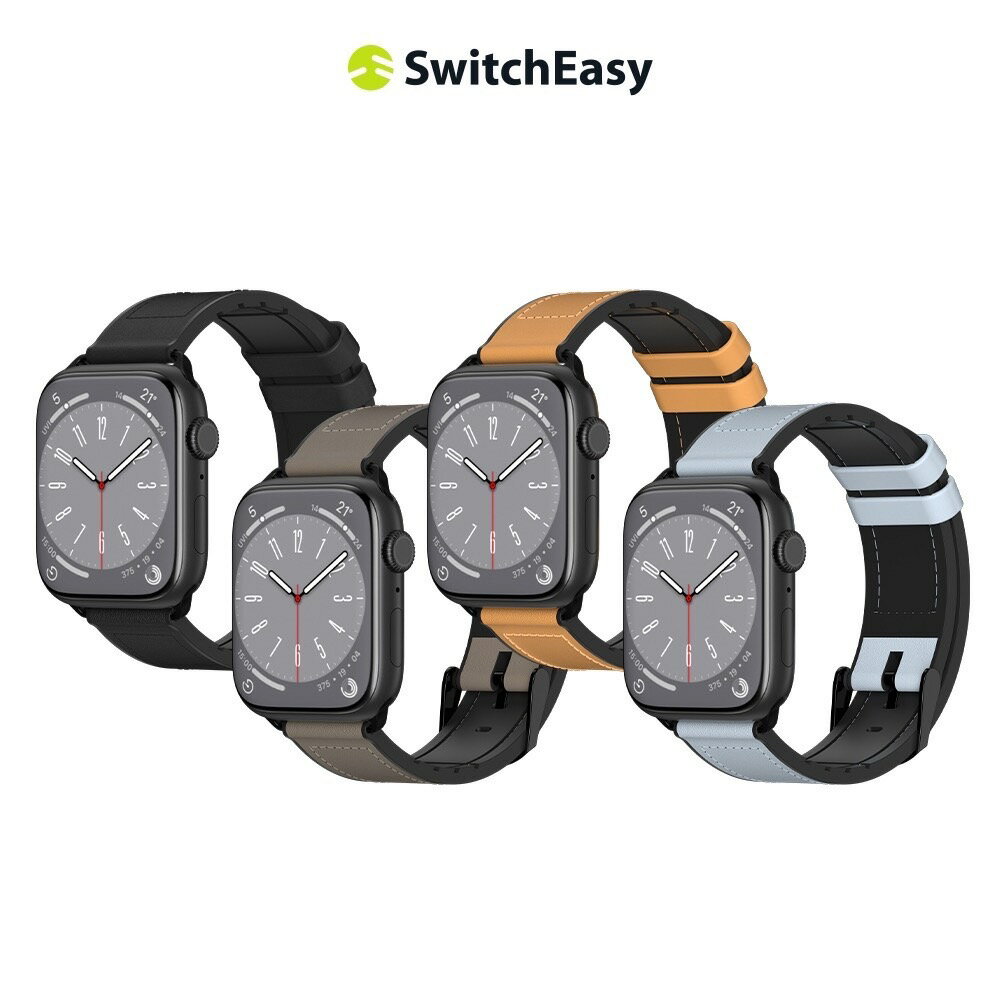 SwitchEasy 魚骨牌 Apple Watch Hybrid 矽膠真皮錶帶