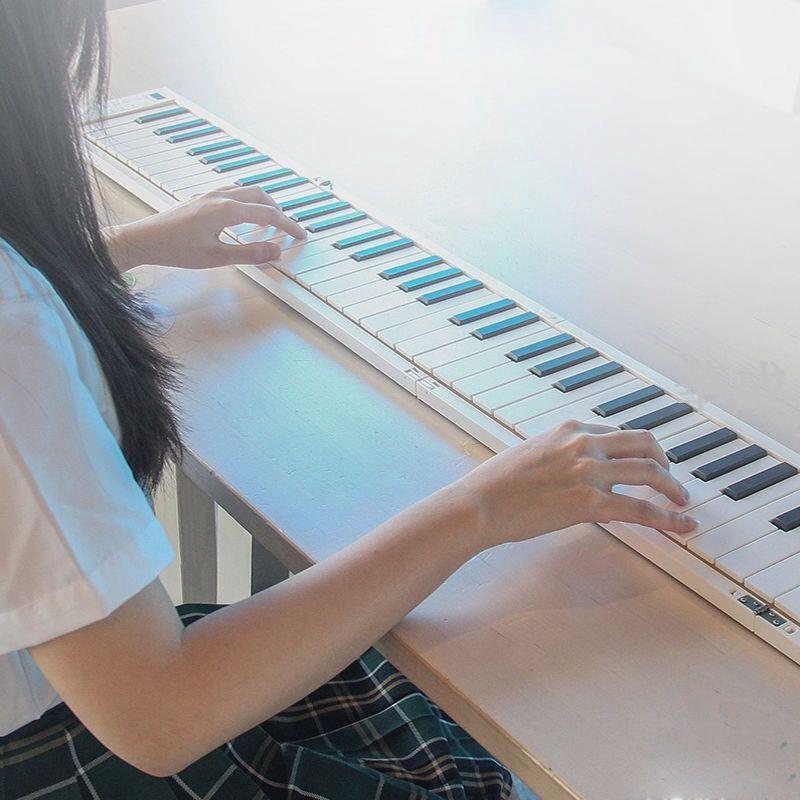 88鍵折疊電子鋼琴 攜帶式電子琴 折疊鋼琴 加厚手卷鋼琴 初學者家教隨身攜帶電子琴