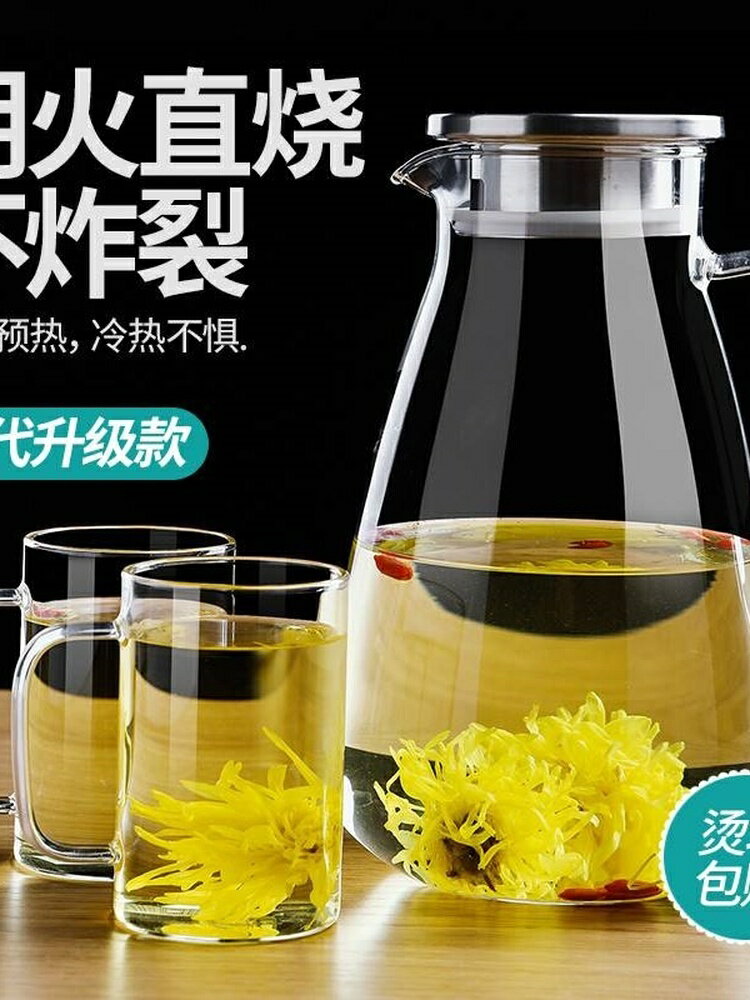 日本高硼矽玻璃晾涼水壺家用儲水冷水壺高階冷泡杯茶壺夏天耐高溫