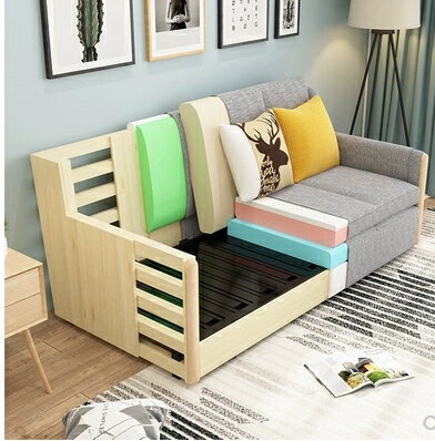 北歐沙發床多功能可折疊客廳小戶型兩用單人簡約現代可充電可變床 快速出貨