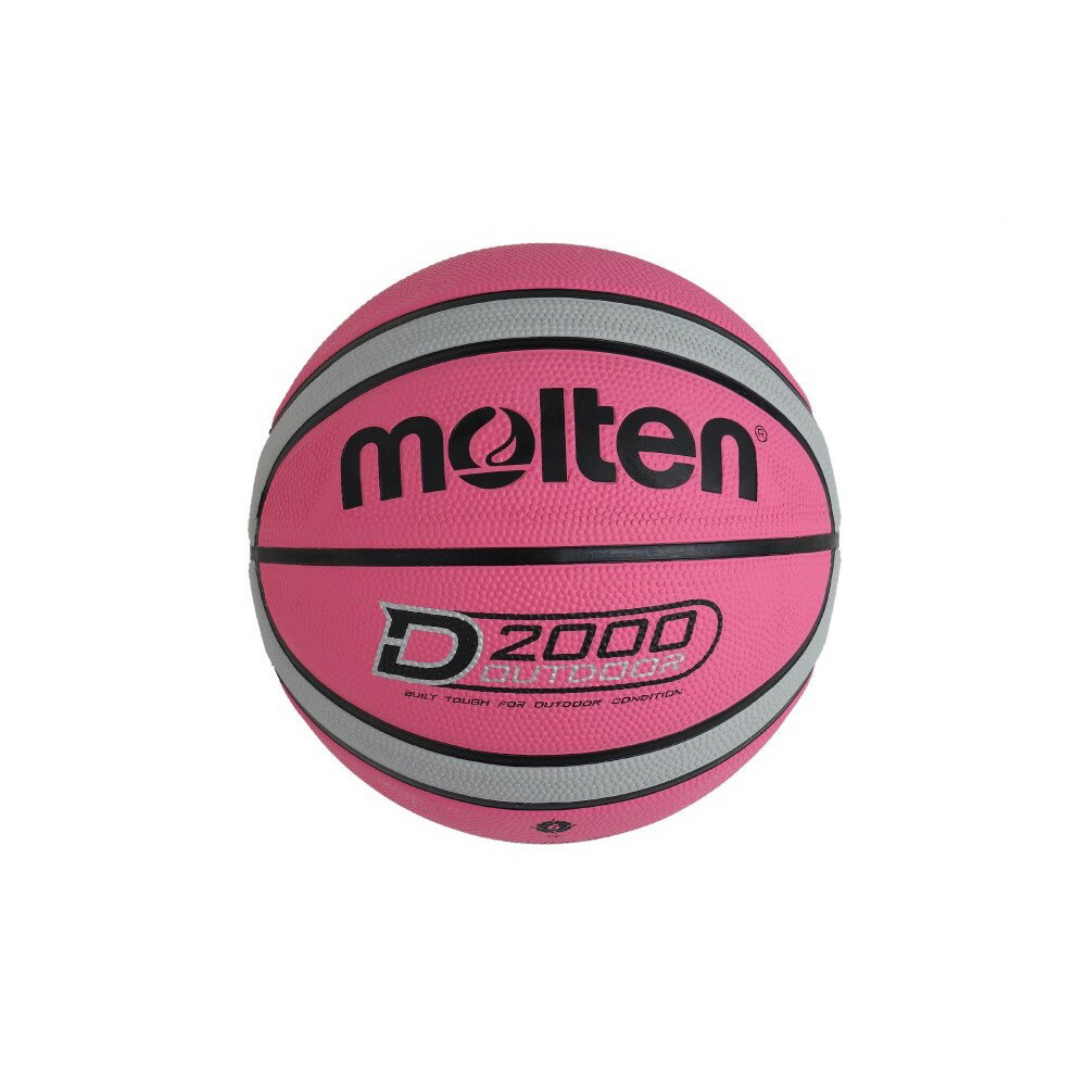 molten B6D2005PH 超耐磨12片貼 深溝橡膠籃球 6號籃球 粉紅/灰【iSport愛運動】