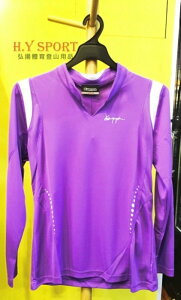 【H.Y SPORT】KAPPA女生長袖排汗衫 FA06-F023-9 紫色 現貨L XL