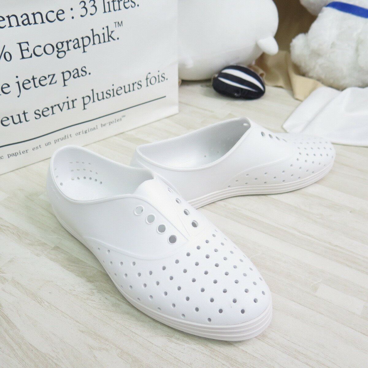 Native JERICHO 女款 113004001999 洞洞鞋 修身鞋 貝殼白【iSport愛運動】