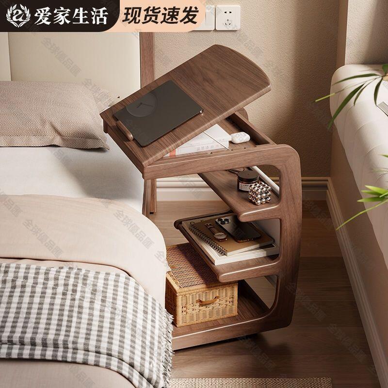 【全球優品滙】公司貨】邊桌 角幾 實木床頭櫃 臥室邊幾 可移動角幾床頭置物架 小型家用日式床邊桌子