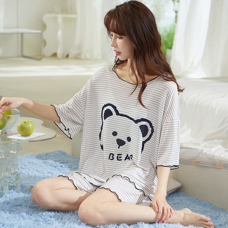 女士簡約夏季涼感家居服套裝