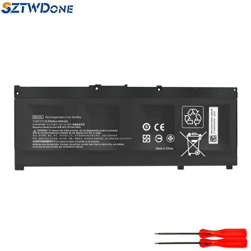 Snowbelle優選 適用惠普HP 光影/暗影精靈4/5代 SR03XL TPN-Q211 C133筆記本電池