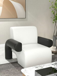 優樂悅~海誠簡約輕奢燈芯絨創意單椅小戶型客廳現代羊羔絨休閑單人沙發椅