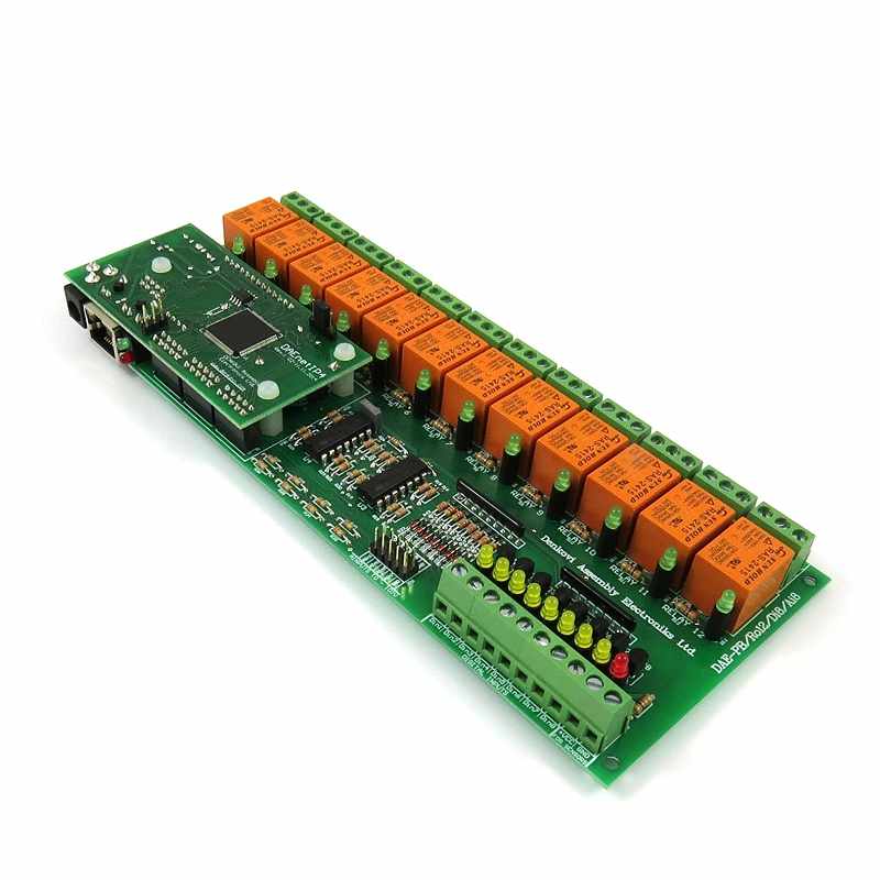 Denkovi 工業12通道以太網模塊 12個SPDT繼電器，數字輸入，計數器，ADC，PWM，SNMP-24VDC [2美國直購]