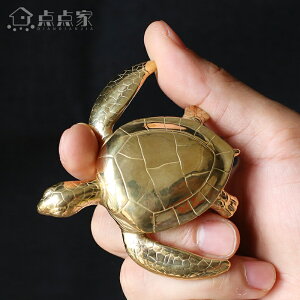 《海龜》把玩物件純銅小烏龜擺件黃銅金龜把件銅制品純銅手工