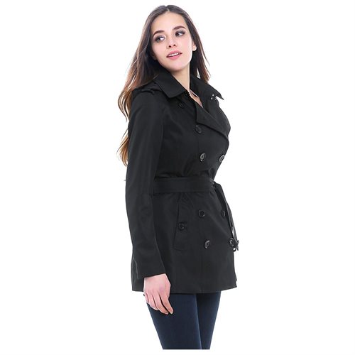 women's short trench coat with hood