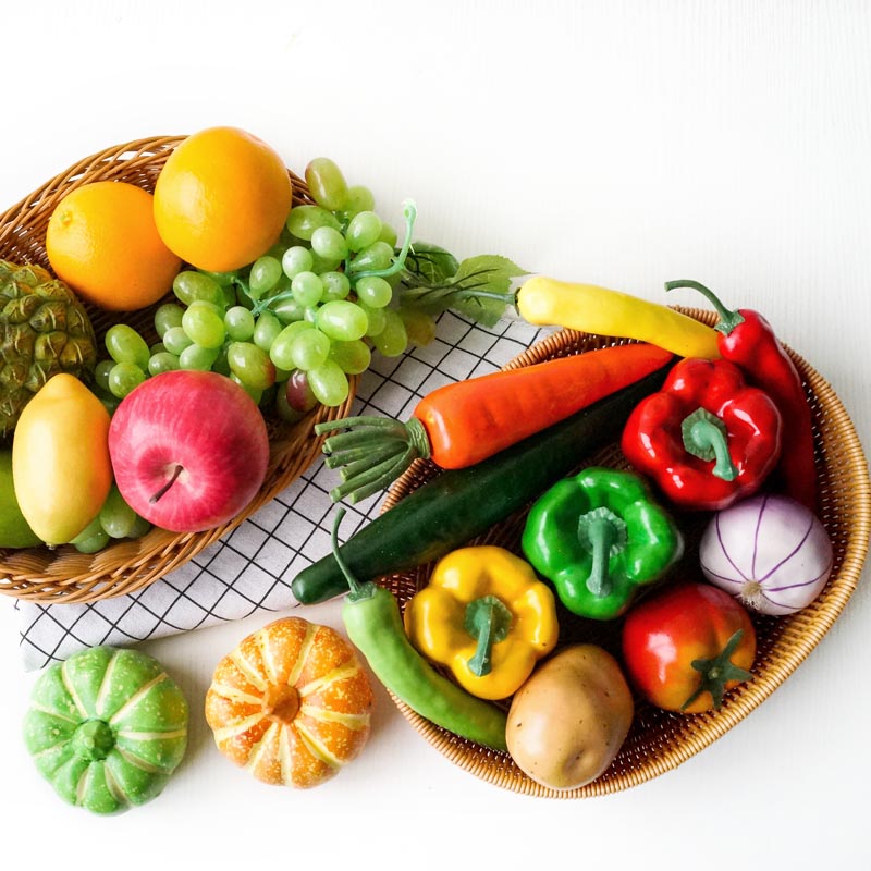 多款高仿假蔬菜模型配籃子套裝 Lmdec仿真水果樣板房擺設裝飾品