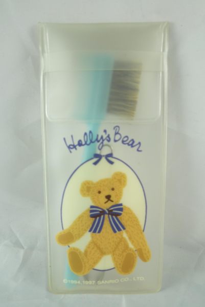 【震撼精品百貨】Holly's Bear 泰迪熊 眉毛刷+眉毛夾附套 綠 震撼日式精品百貨