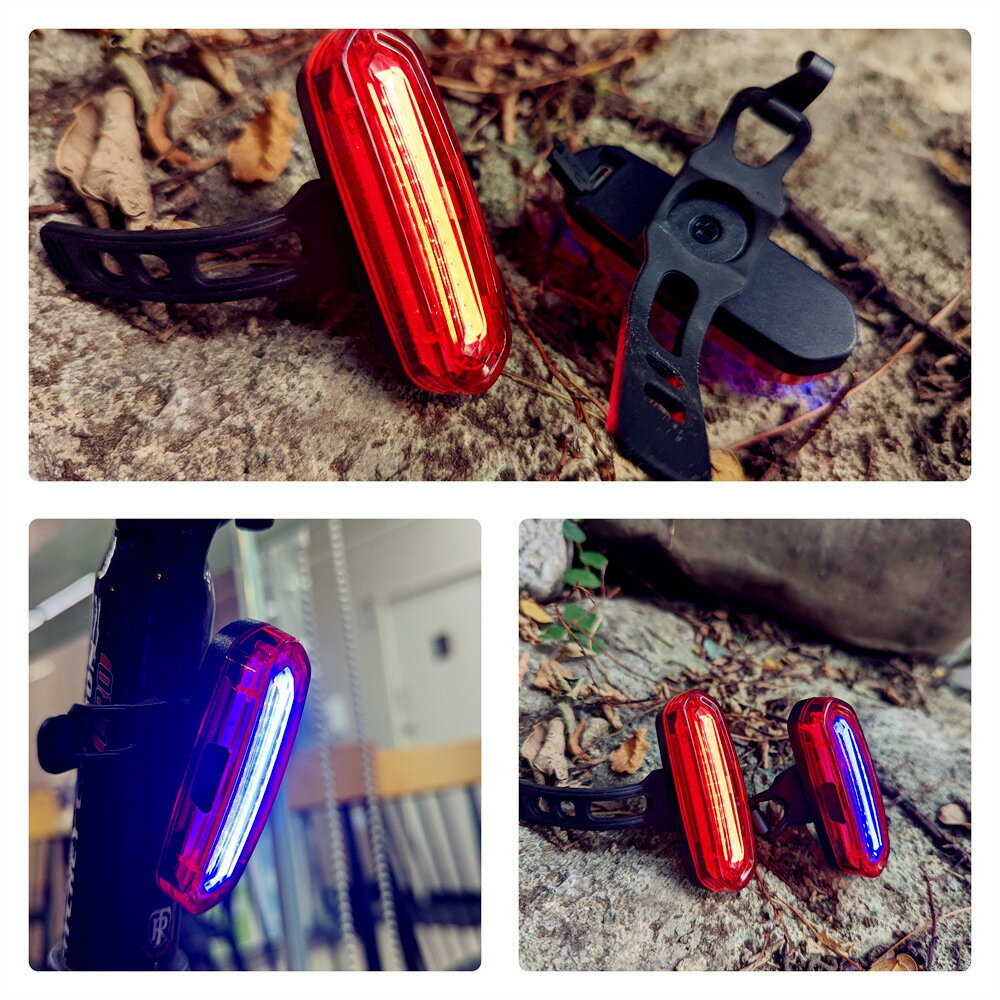 美麗大街【112103024】紅色自行車尾燈USB充電警示燈山地車騎行尾燈單車配件 4