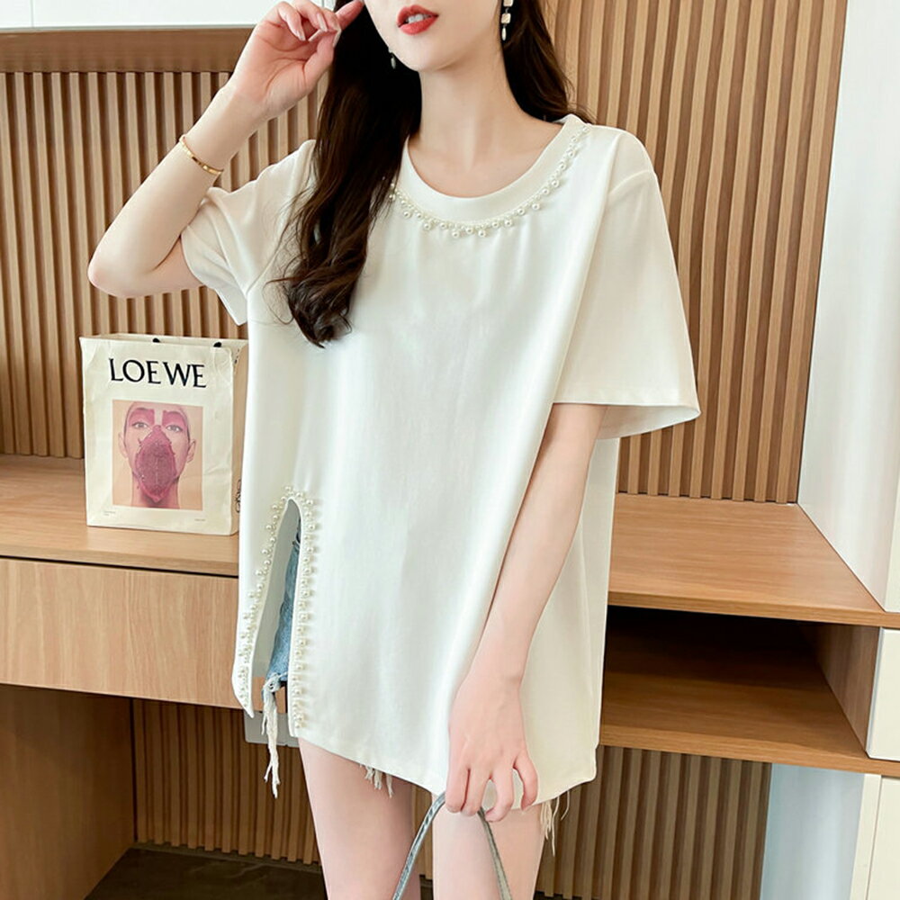 ＊ORead＊韓版圓領釘珠上衣(2色M~2XL)