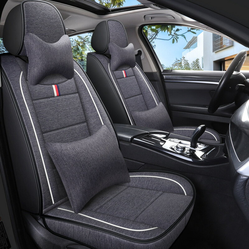 Car seat covers汽車坐墊四季通用亞麻簡約座套