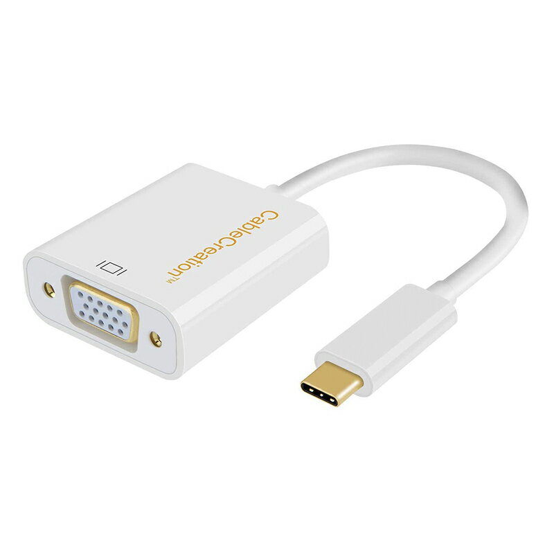 CableCreation USB Type-C to VGA轉接器 4K30Hz 鍍金頭 筆電外接大螢幕 黑/白 兩色