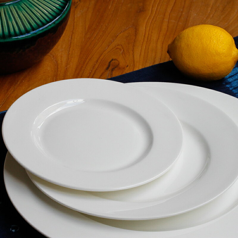 純白平盤牛排盤10寸涼菜盤子7寸蛋糕盤子意面盤子8寸平盤圓盤子