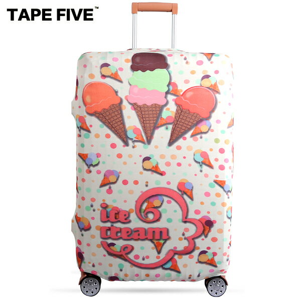 <br/><br/>  E&J【021001-24】Tape Five 夢幻冰淇淋 高彈性行李箱套；適用27-29吋/防塵套/防刮/行李箱保護套<br/><br/>