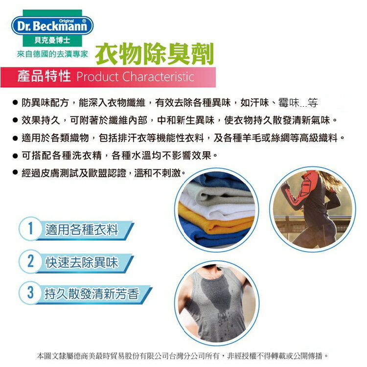 【Dr. Beckmann】德國原裝進口貝克曼博士衣物除臭劑 2