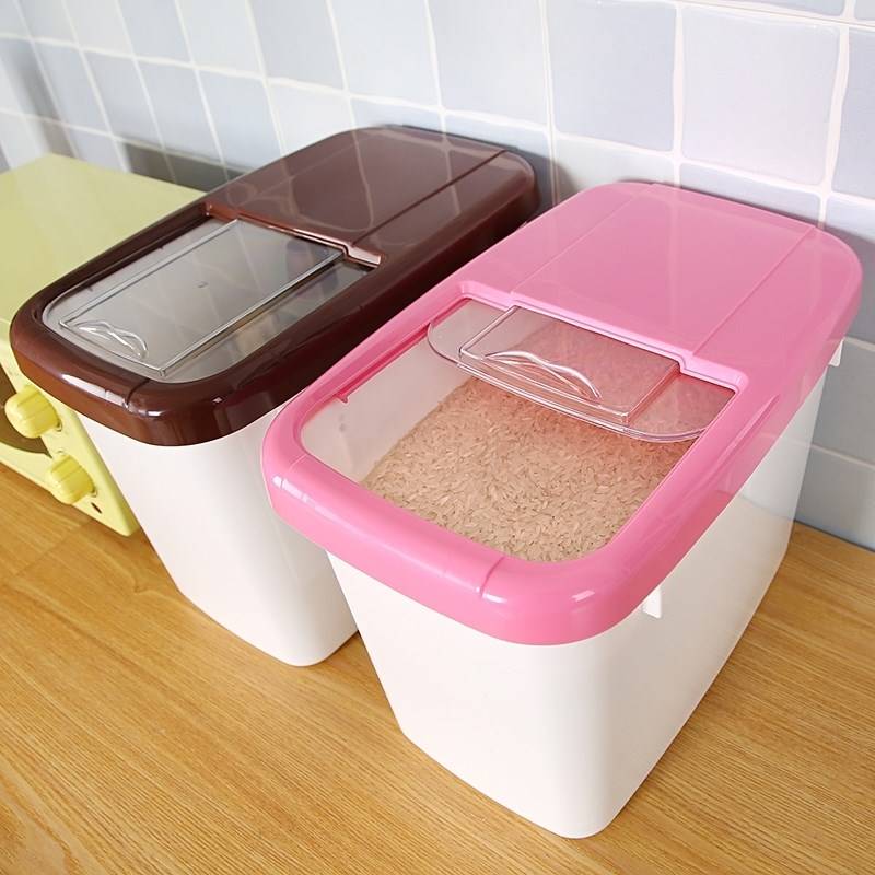 米桶塑料儲米箱米缸面粉桶防蟲防潮加帶蓋20斤10kg廚房15斤儲物盒