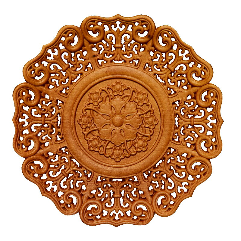 鏤空透雕纏枝紋黃楊木杯墊 小葉黃楊杯托茶托隔熱墊茶墊 功夫茶具 4