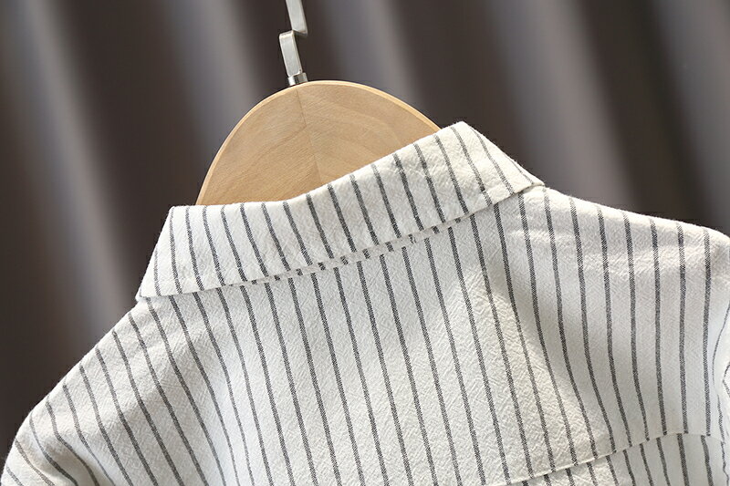 男童寶寶時尚豎條紋長袖襯衫嬰兒童裝春秋韓版中小童卡通上衣 8