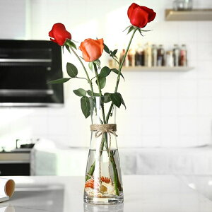 買一送一 花瓶 創意束腰花瓶 家用台面大口徑插花玻璃瓶現代簡約客廳電視櫃擺件 雙十二購物節