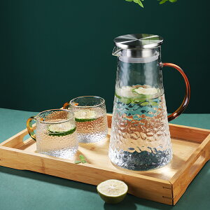 玻璃冷水壺耐熱高溫水瓶家用錘紋涼水壺大容量涼白開水杯茶壺套裝
