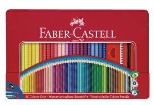 Faber-Castell GRIP握得住好點子水性色鉛筆48色/鐵盒112448