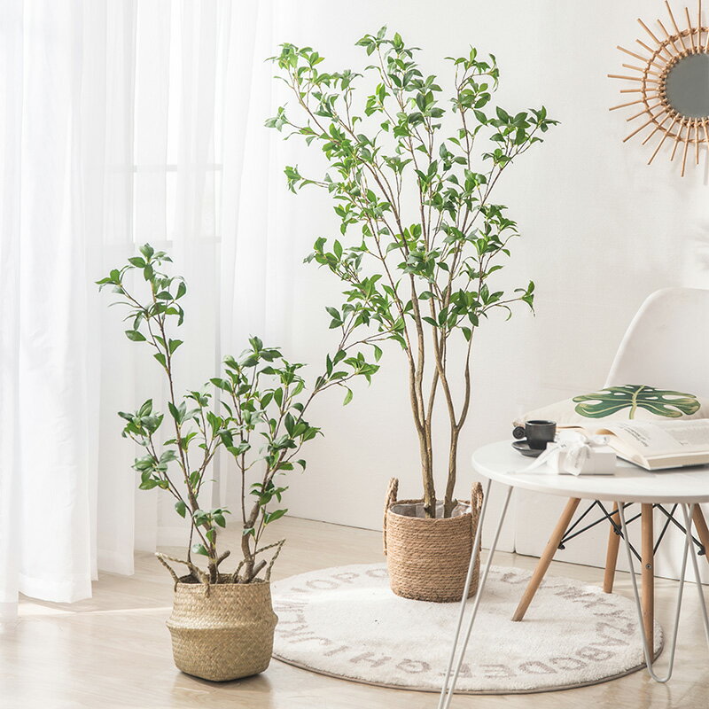 北歐風仿真綠植擺件吊鐘植物裝飾假樹馬醉木室內客廳落地盆栽