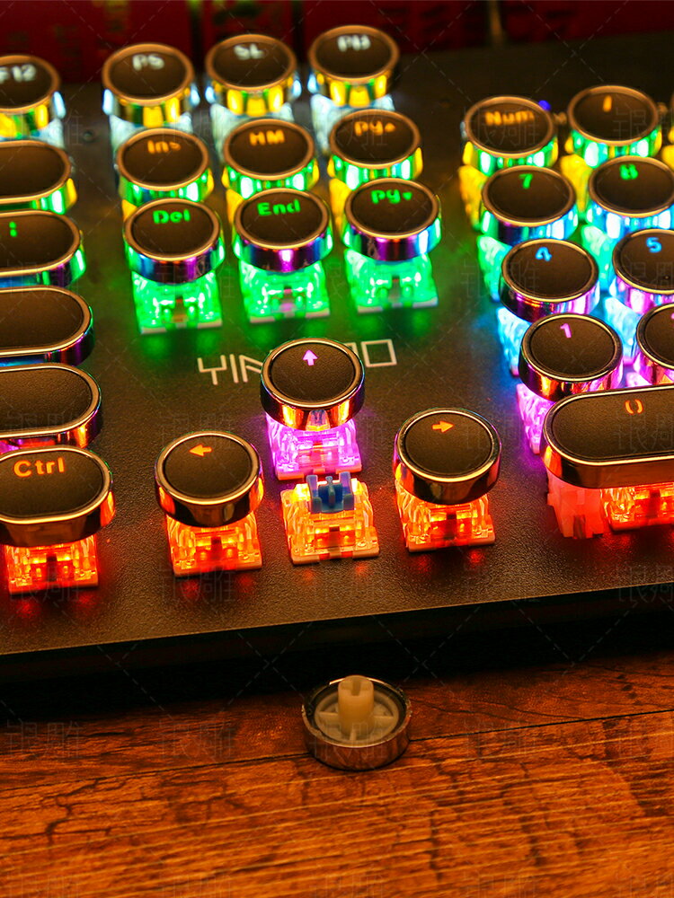機械鍵盤鼠標耳機三件套裝青軸熱插拔游戲電競朋克筆記本電腦有線