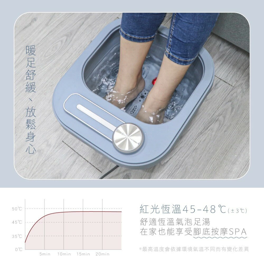 【KINYO】氣泡SPA摺疊足浴機/泡腳機 (IFM) 按摩 氣泡按摩 SPA 暖腳 沐足 藥草盒 5