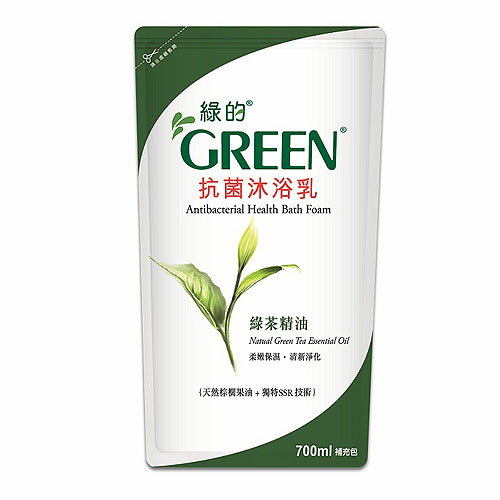 綠的抗菌沐浴乳補充包-綠茶700ml【愛買】