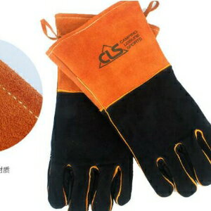 美麗大街【GT107091332】BBQ牛皮耐高溫隔熱加厚防護手套