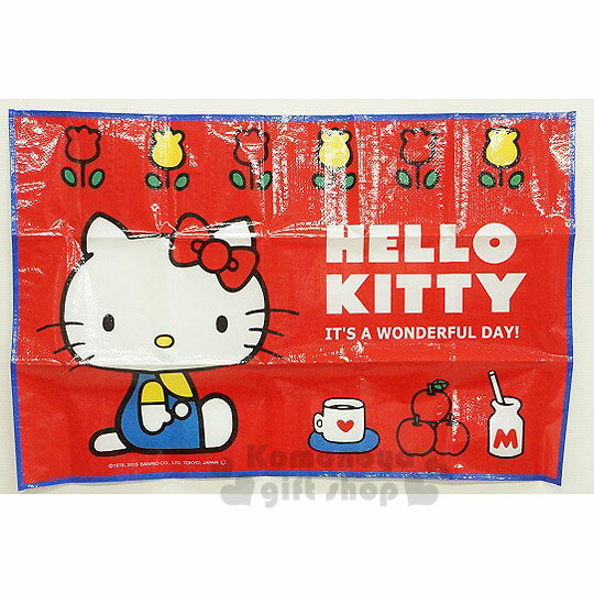 小禮堂 Hello Kitty 野餐墊《S.紅.側坐.鬱金香.90x60cm》單人用尺寸設計