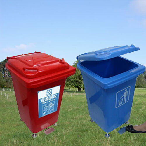 【企隆】M60 腳踏式資源回收桶(60公升) 回收桶 回收架 垃圾桶