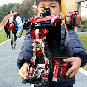 遙控變形車感應變形蘭博基尼汽車金剛機器人充電動兒童男孩玩具車 阿薩布魯